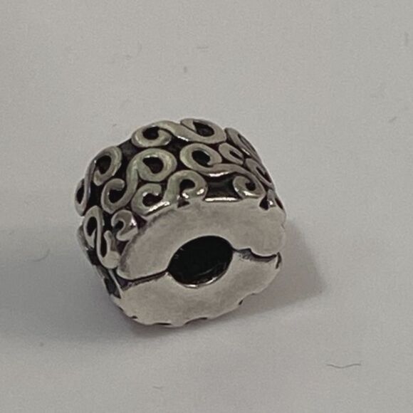 Pandora S Clip Swirl Charm 925 Sterling Silver Bracelet Charm - Picture 9 of 10